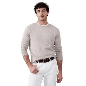 Banana Republic Factory Men's Cream 100% Merino Wool Crew Neck Sweater - Large